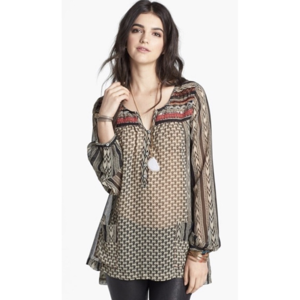 Free People Bohemian Patterned Women's Top